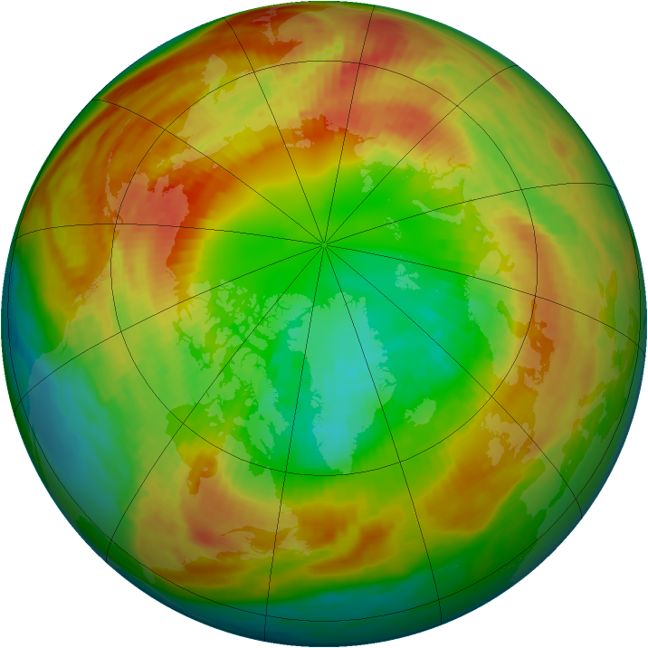 Arctic ozone map for 25 February 1986